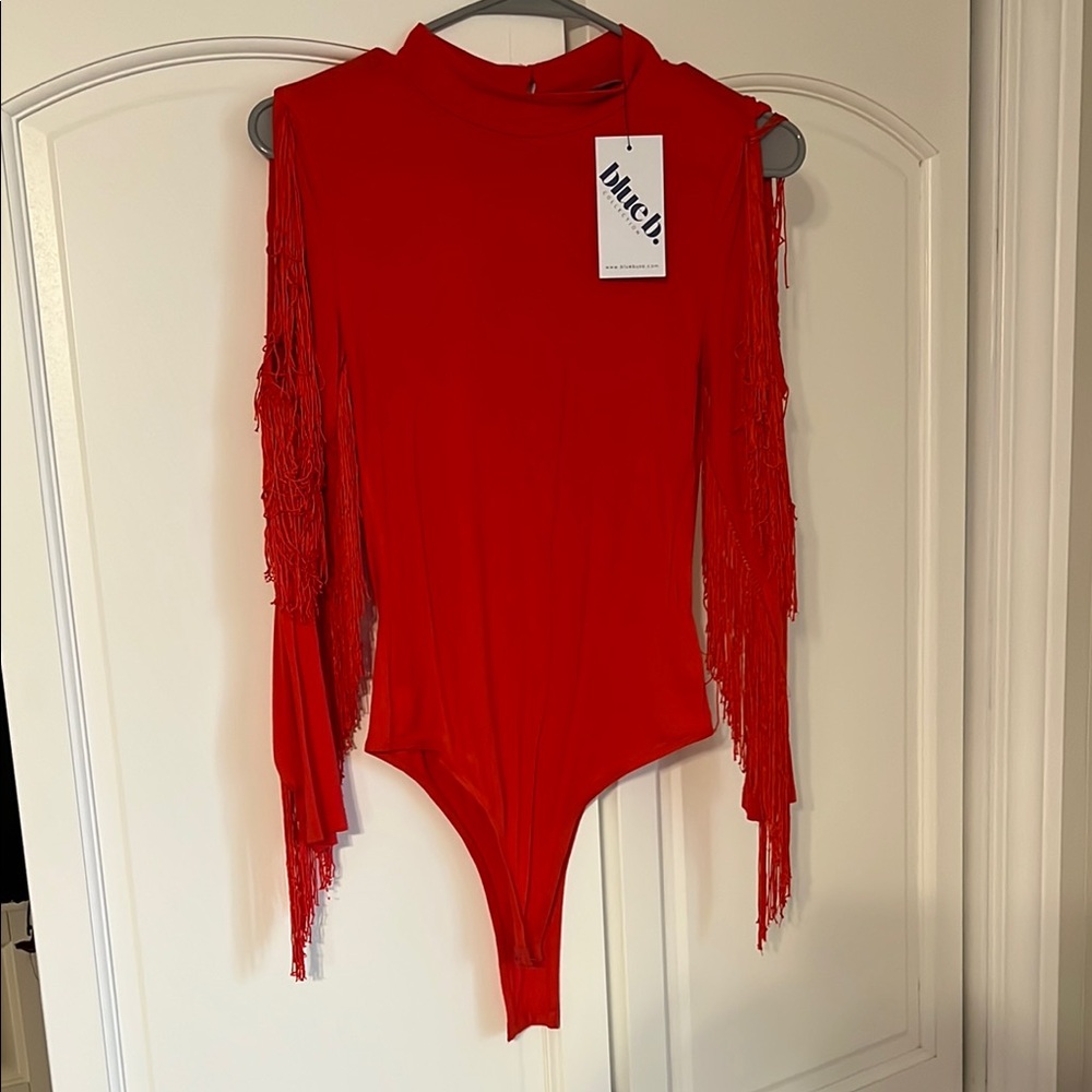 Red Fringe Bodysuit